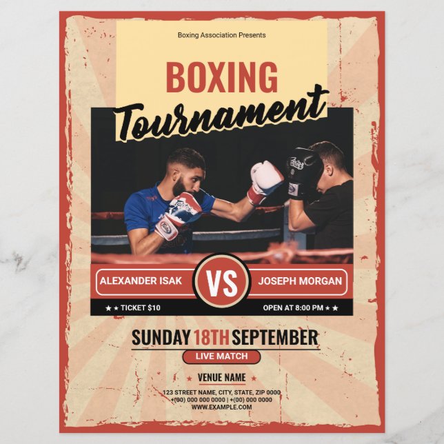 Boxing Tournament Flyer Modelo (Frente)