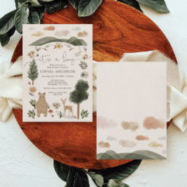 Boy Baby Boho Woodland Chá de fraldas Cartão de Co