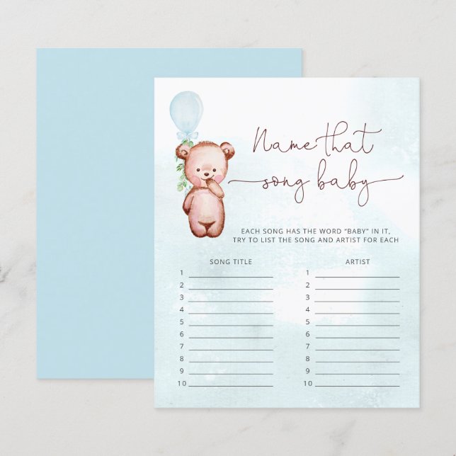 Boy Bear Balloon Nomeia Esse Jogo De Música (Frente/Verso)