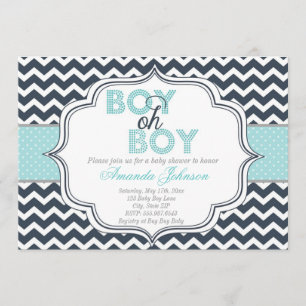Boy Chic Chevron Chá de fraldas Convite