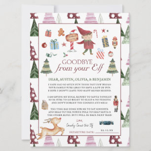 Boy Elf   Kids Christmas Elf Goodbye Letter