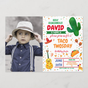 Boy Fiesta Convite Taco Foto de Twosday Aniversári