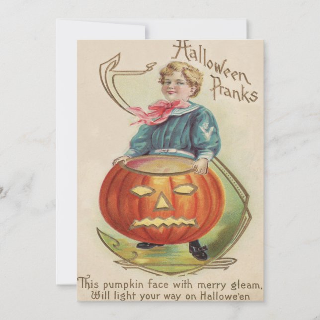 Boy Jack O Lanterna Pumpkin Poem (Frente)