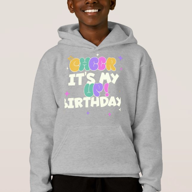 BOY KIDS BIRTHDAY CHEER UP PULLOVER HOODIE  (Frente)