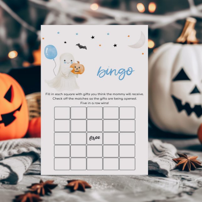 Boy Little Boo Halloween - Chá de fraldas Bingo (A Little Boo Baby Shower Bingo Game)