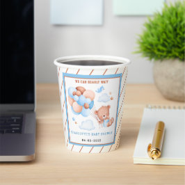 Boy Teddy Bear “We Can Bearly Wait” Baby Shower