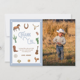Boy Western First Birthday Rodeo Cartões de agrade
