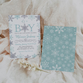 Boy Winter Snowflake Chá de fraldas Convite