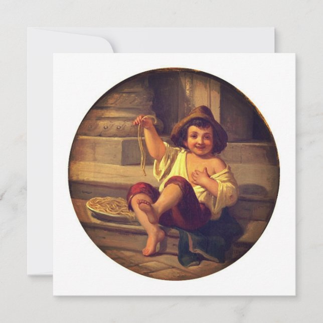 Boy with Spaghetti by Julius Moser (c. 1808) (Frente)