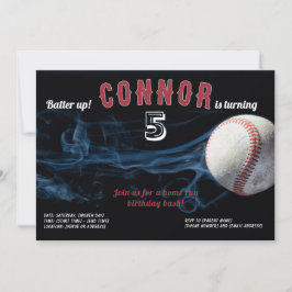 Boys Baseball Birthday Convite