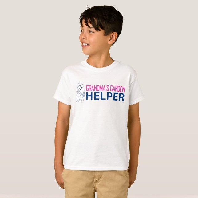 Boy's Grandma's Garden Helper T-Shirt (Frente Completa)