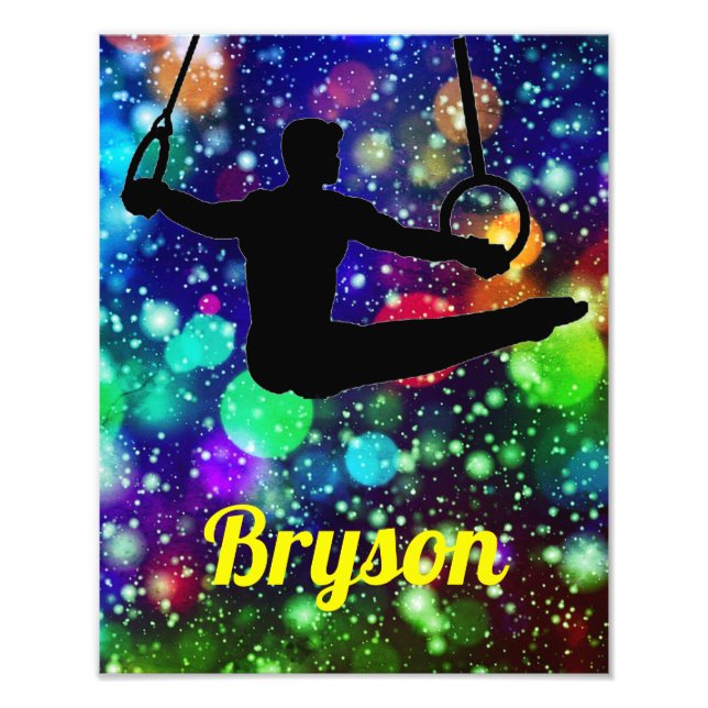 Boys Gymnastics Rings Foto Alargamento (Frente)