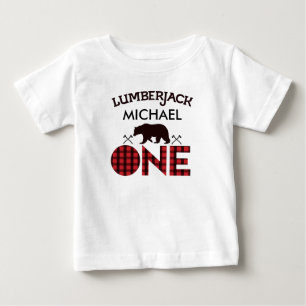 Boys Lumberjack Bear Arrows T-shirt primeiro anive