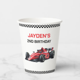 Boys Red Racing Car Birthday Paper Cups