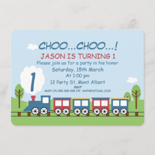 Boys Train 1 rua ou Convite para segundo aniversár