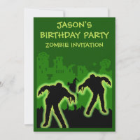 Boys Zombie Convite de Aniversário