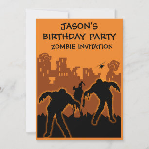 Boys Zombie Convite de Aniversário