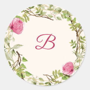 Boysenberry rosa floral adesivo de casamento
