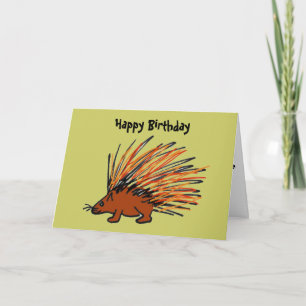 BQ - Cartão de Aniversário Porcupine Engraçado