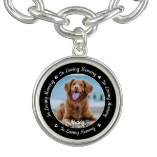 Bracelete Com Pingente Foto Personalizada do Memorial Pet Dog