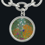 Bracelete Com Pingente Gustav Klimt Flower Garden Cottage Nature<br><div class="desc">Uma bela pintura de jardim - esta é uma pintura clássica de Gustav Klimt,  chamada Jardim de Algodão,  ou Jardim Bauergarten,  1907,  que é um close up de um jardim floral,  uma pintura floral colorida.</div>