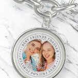 Bracelete Com Pingente Melhores Amigos para a Foto Moderna Simples BFF<br><div class="desc">Este design simples e clássico é composto por tipografia serif e adiciona uma foto personalizada. "Melhores Amigos para sempre" circula a foto dos seus amigos</div>