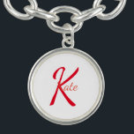 Bracelete Com Pingente nome simples personalizado do monograma bridesmaid<br><div class="desc">design</div>