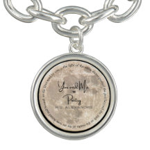 Pulseira de Encantos de Lua “Você + Eu = Poesia”