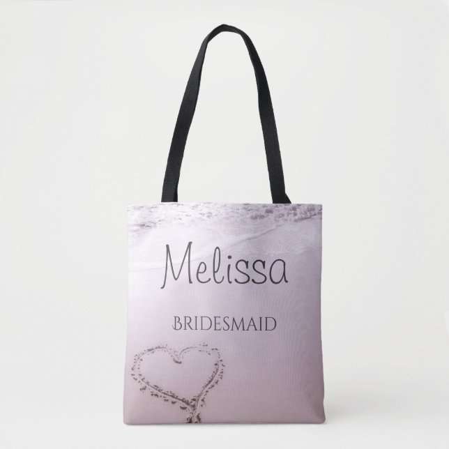 Brag de Tote de Praia Personalizada da Bridesmaid (Frente)