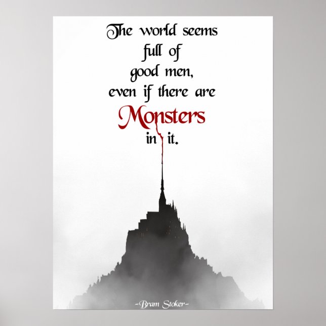 Bram Stoker Citação Poster Minimalista (Frente)