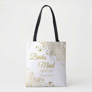Branca Branca de Tote Bag, Simples Casamento Elega