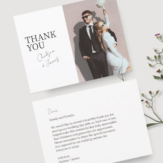 Branca | Cartões de agradecimentos De Casamento Ch