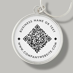 Branca   Chaveiro de Código QR personalizado de ne