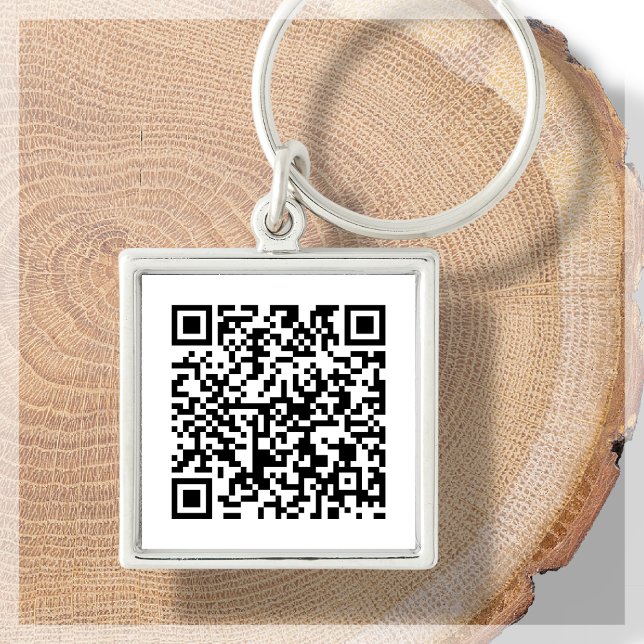 Branca | Chaveiro de digitalização de código QR pe (Criador carregado)