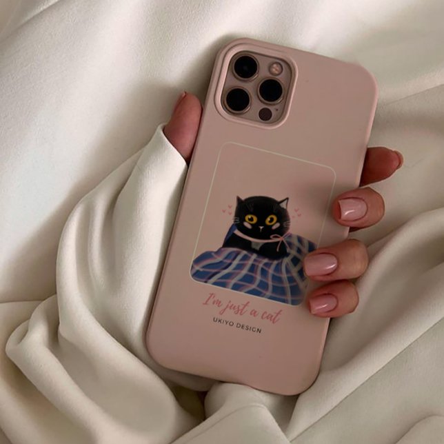 Branca cor-de-rosa com gato de companhia (Iphone Case)