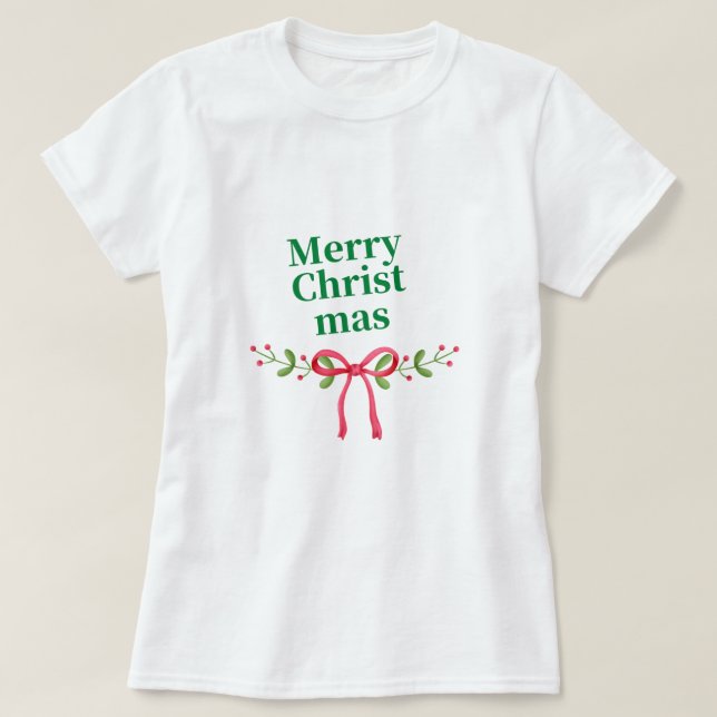 Branca de Camiseta de Natal Feliz (Frente do Design)