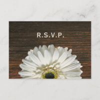 Branca de Casamento Russo Gerbera & Barnwood RSVP