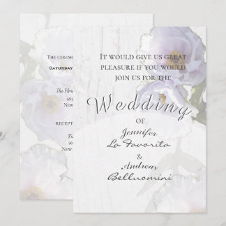 Branca de Convite para Casamento de Peony em Árvor