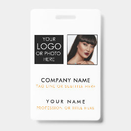 Branca de Fotografias com ID de Crachá Personaliza