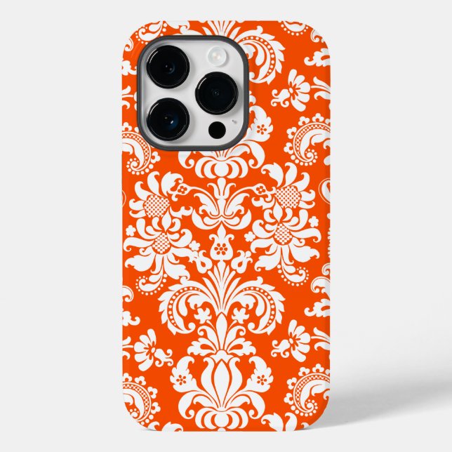 Branca Em Laranja Vintage Damascos Florais (Verso)