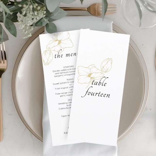 Branca | Menu Plano De Casamento Chic Floral (Criador carregado)