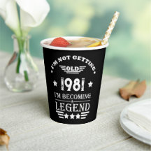 Branca preta de aniversário de vintagem personaliz