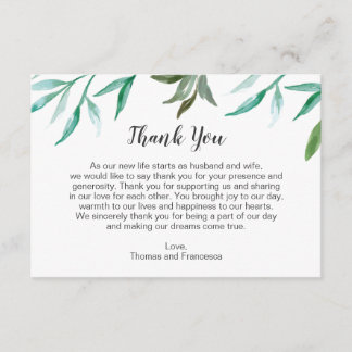 Branch Boho Wedding Cartões de agradecimentos