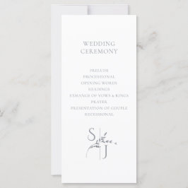 Branch Minimalist White & Silver Weding Program