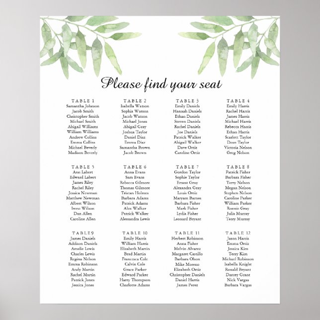 Branches de Oliva. Poster de Gráfico de Casamento (Frente)