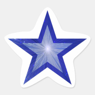 Branco azul escuro da etiqueta da estrela-forma da