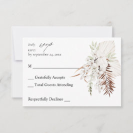 Branco Boho Floral sem Opção de Refeição RSVP 2