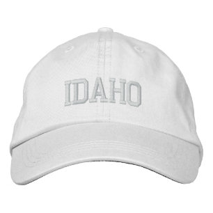 Branco Boné Ajustável Básico Bordado Idaho
