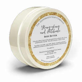 Branco com borda brilhante Dourada Etiqueta de sal