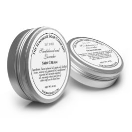 Branco com etiqueta de tampa do jar de Cosméticos